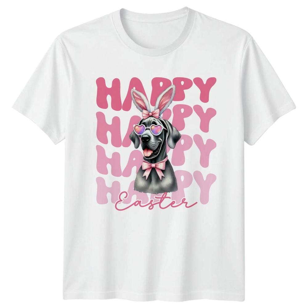 Happy Easter Unisexs TShirt Great Dane Bunny Dog Lovers Easter Gift For Her S