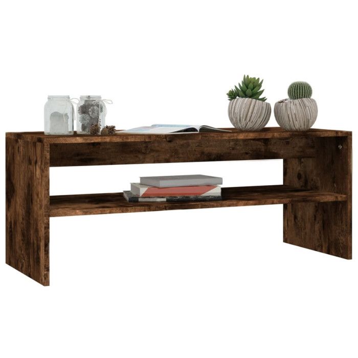 VidaXL Table basse Chêne fumé 100x40x40 cm Bois d'ingénierie 815255