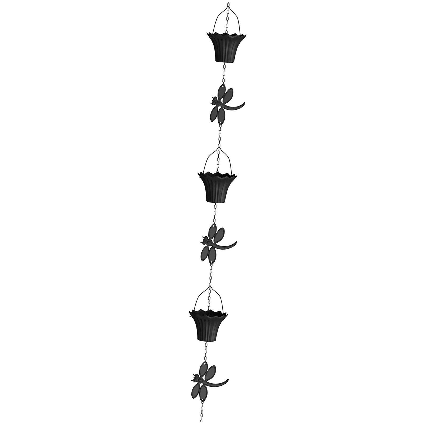 

Rain Chain Outside Gutter Garden Decor Rainwater Chains for Home Roofs Sheds чорний