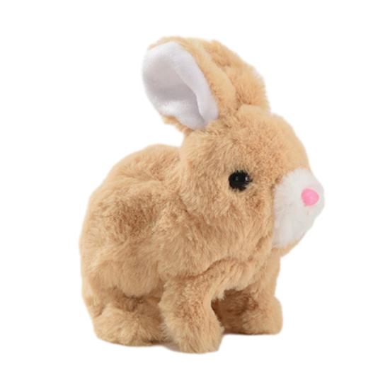Electric Plush Rabbit Toy Jumping Moving Ears Nose Bunny Plushie Toddlers Interactive Simulation Stuffed Animal Toy with Sound