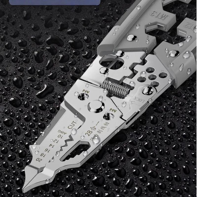 28 In 1 Professional 8-inch Wire Stripper/wire Crimping Tool, Wire Cutter, Wire Crimper, Cable Stripper, Wiring Tool