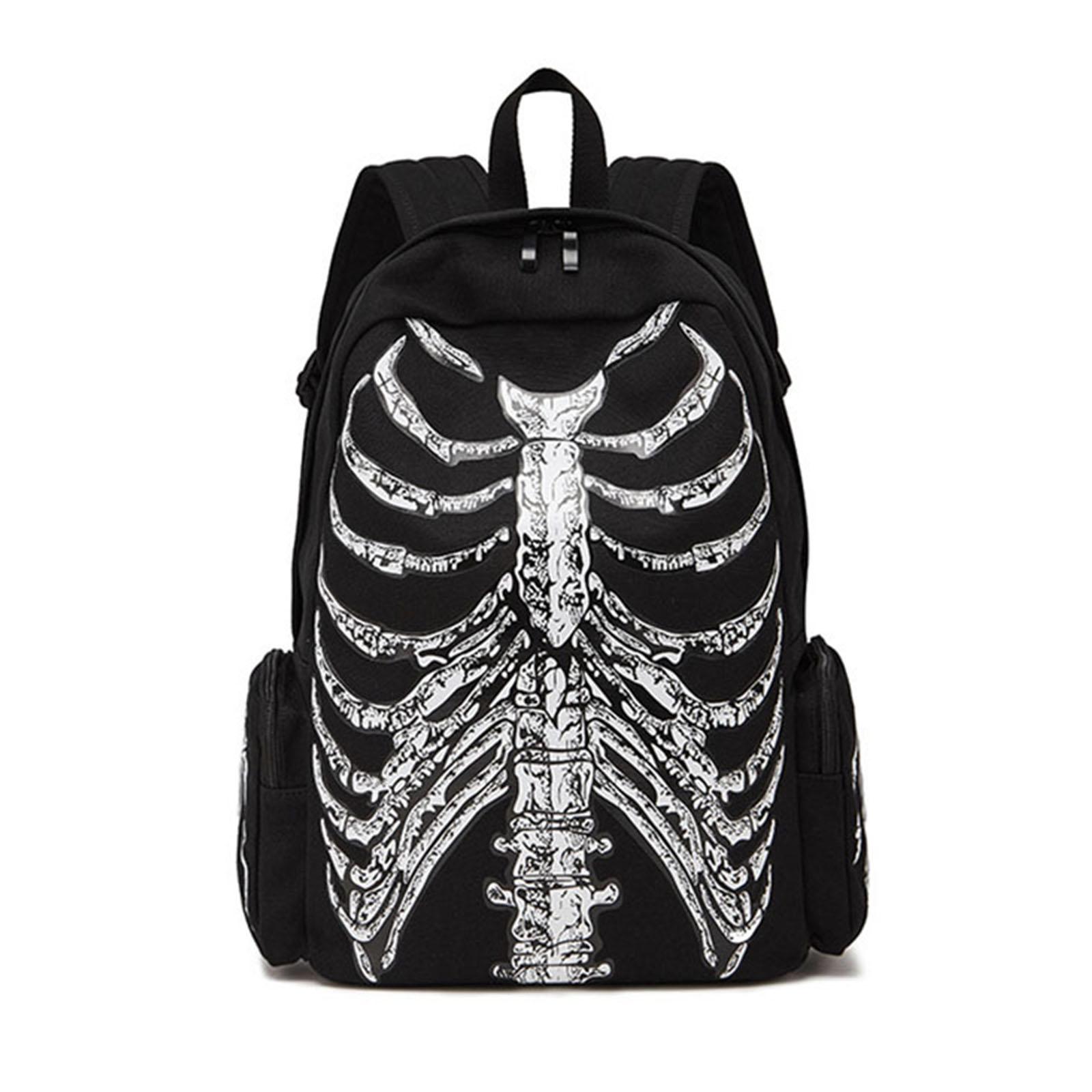 Skull Skeleton Printed Backpack Halloween Bookbag