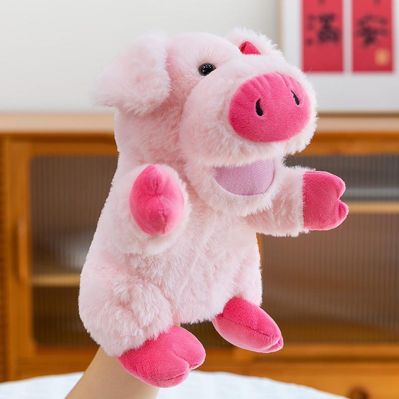 Stuffed Plush Animals Toys Hand Finger Story Puppet Kawaii Dolls Educational Pig Cat Gorilla Baby Toys  Children GIft H1