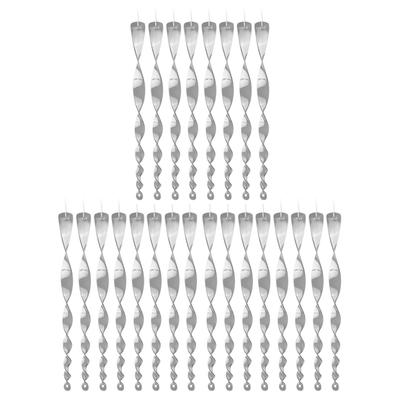 24Pcs Bird Repellent Reflective Scare Rods Decorative Glossy Finish Wind Spinner Hanging Bird Repellent Rod for Garden Decor