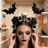 Floral Hair Bands for Party Halloween Flower Skeleton Bat Headband, Gothic Skull Bands, Spooky Versatile Decorative Headbands Accessory, Lightweight