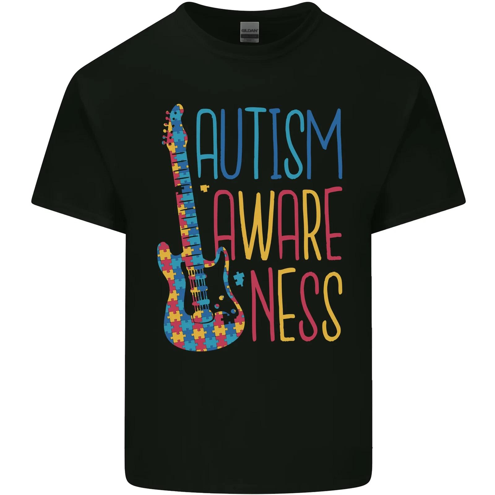 Autism Awareness Guitar Guitarist Kids T-Shirt Childrens S