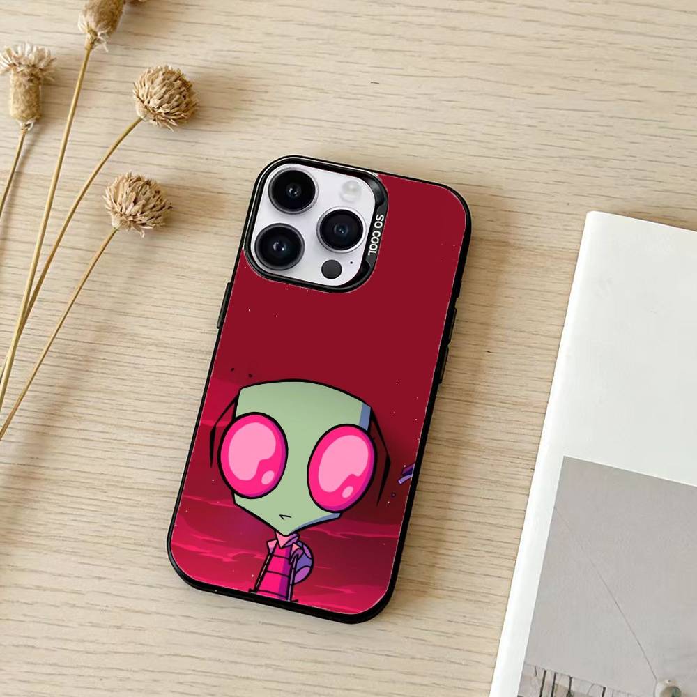 Cartoon I-Invader Zim Gir Phone Case For iPhone 17,16,15,14,13,12,11,Pro Max,Plus Candy Silver Cover