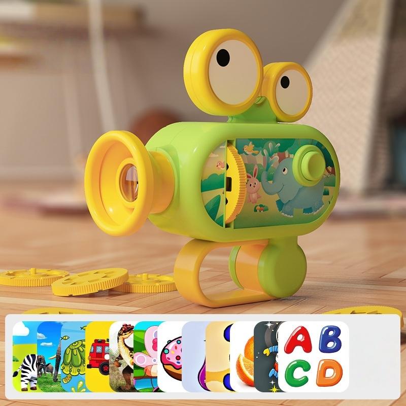 1 Set Baby Früherziehung Puzzle Projektor Taschenlampe Spielzeug Kinder Handheld Projektions-Taschenlampe Leuchtende Spielzeuge Mit 96 Mustern