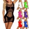 Lingerie sexy da donna multicolore in pizzo traforato borsa fianchi grande elastico in rete tuta