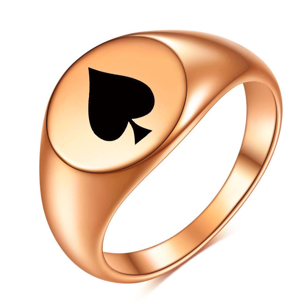 Stylish 12MM Oval Black Walnut Stainless Steel Men s Ring Size 5