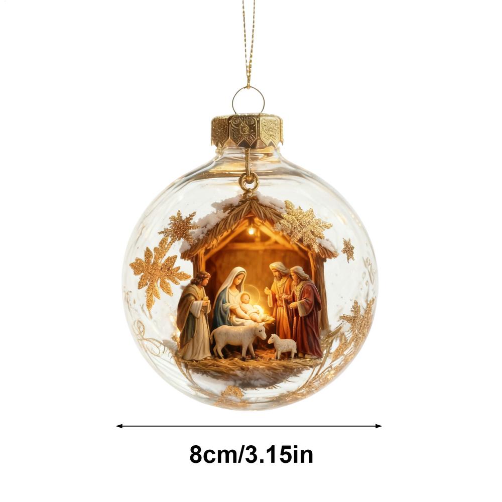 

Nativity Scene Ornament Hangable Sacred Festive Christmas Pendant Nativity Scene Decor for Teens Students Womne Girls Collectors