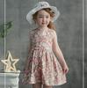 2 Teile/satz Mädchen Kleid + Hut Baumwolle Komfortable kinder Kleid Sommer Kleid Floral Mädchen Ärmelloses Kleid Für Kinder