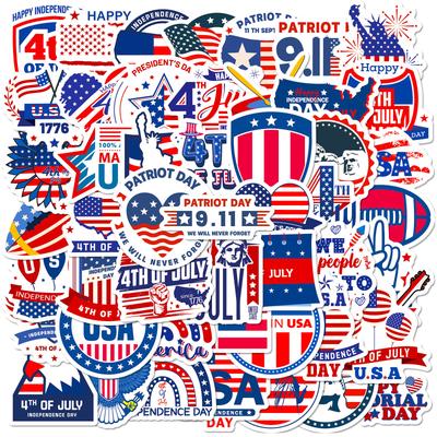 50 American Stars and Stripes Independence Day Stickers American Flag General Election Personalized Graffiti Stickers
