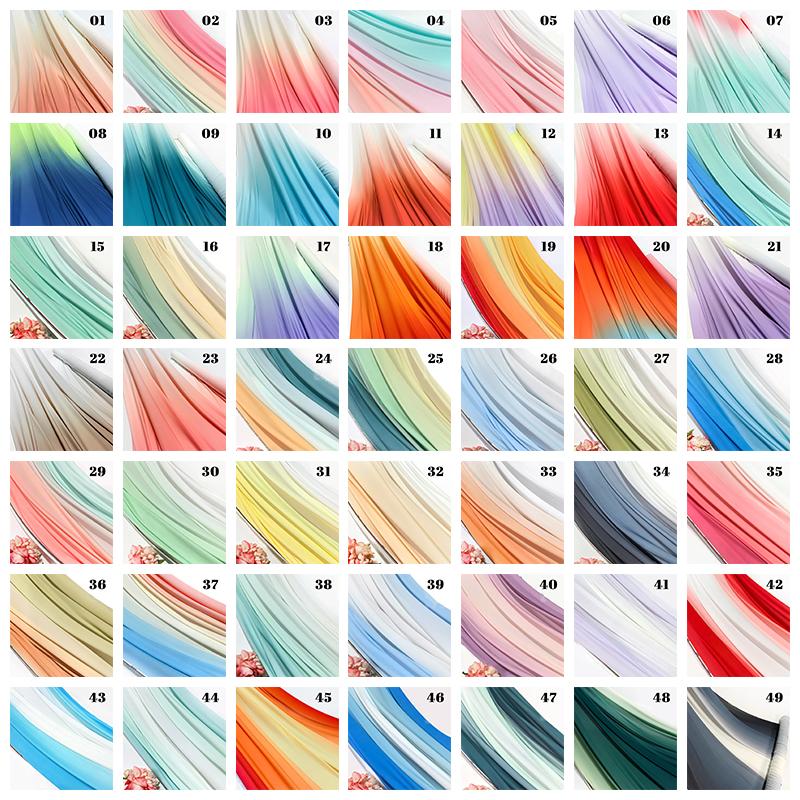100x150cm Gradient Rainbow Fabric Ancient Style Sewing Hanfu Dress Stage DIY Costume Hanfu Silky Dress Stage Garment