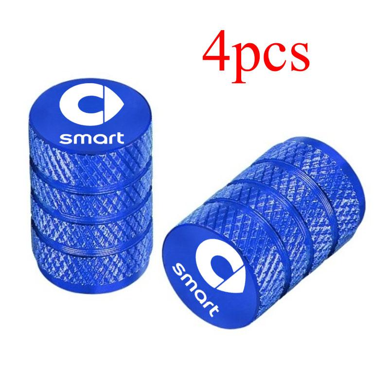For Smart Fortwo Forfour 451 453 450 452 454 Roadster Coupe 4pcs Car Wheel Tire Air Valve Caps Stem Cover Caps Airdust Covers Valve Stems 1