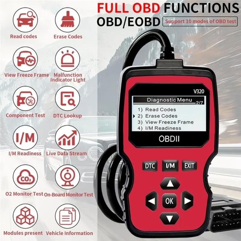 Compacted OBD2 Engine Fault Scanner With 10 Language Support And Large Display For Quick Vehicle Problem Detection