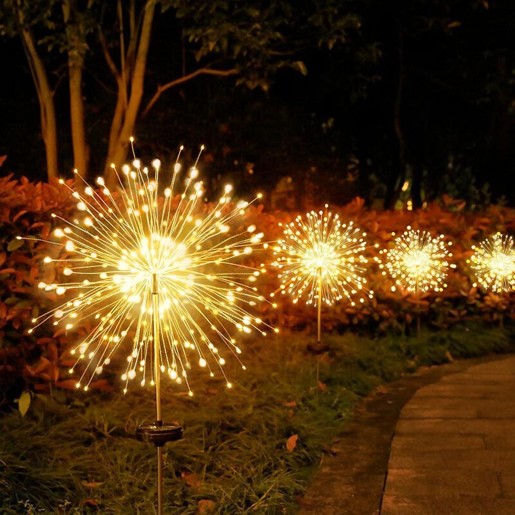 Solar Firework Dandelion Lights: Multi-Color, Eight Modes, Remote Controlled for Courtyard Landscapes