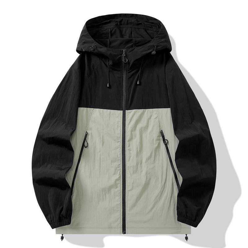 

Уличная солнцезащитная одежда Весна и лето Новый тренд Мужская свободная рабочая одежда Ветрозащитная водонепроницаемая куртка Куртка для пары 4XL