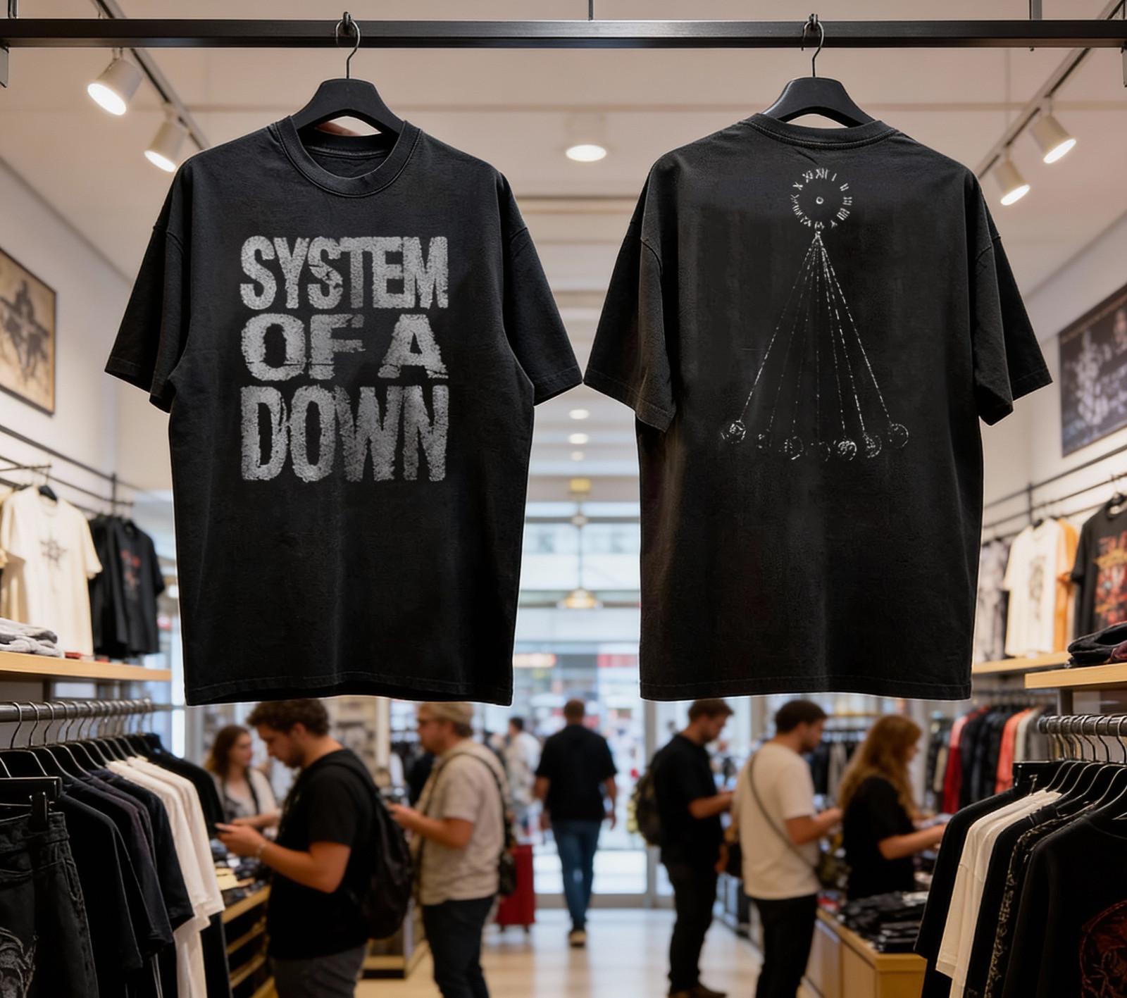 System Of A Down Tour Mezmerize 90s Basic Black Classic T shirt vtg XL