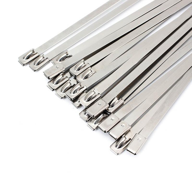 Metal Zip Ties 304 Stainless Steel Cable Tie Heavy Duty Self-Locking Strap Ties Multi-Purpose Metal Exhaust Wrap Lock