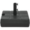 Parasol stand, fillable up to 40 kg, parasol stand with handle, square, parasol holder, black