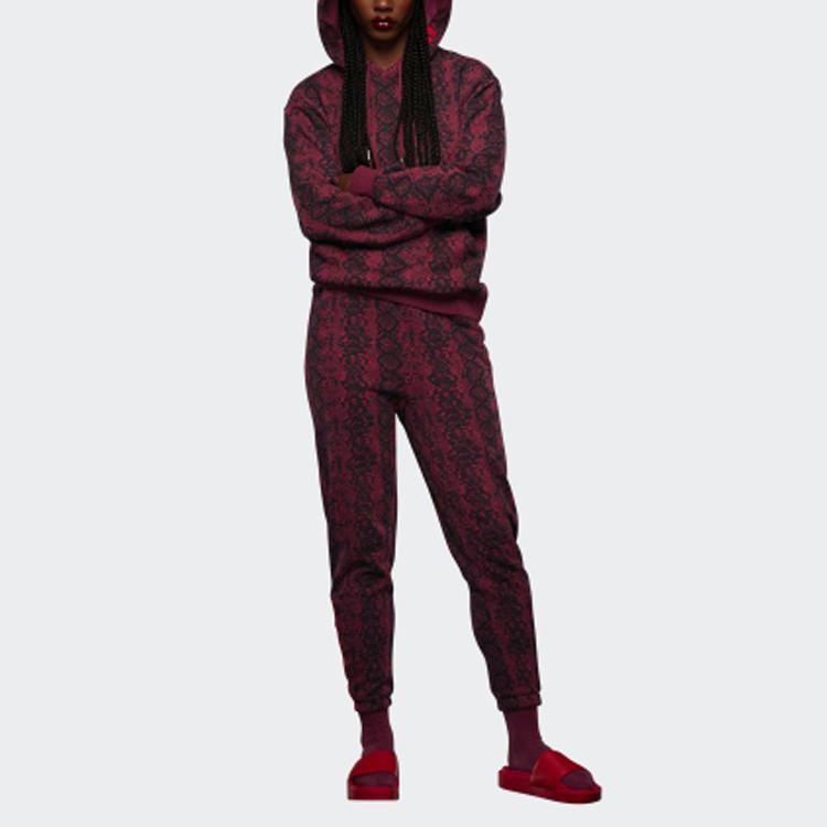 adidas X Ivy Park Snakeskin Print Joggers Unisex Bottoms Cherrywood-Red HI1976