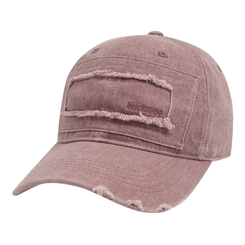 BUCKAROO Pigdyed Damaged Ball Cap Dark Pink