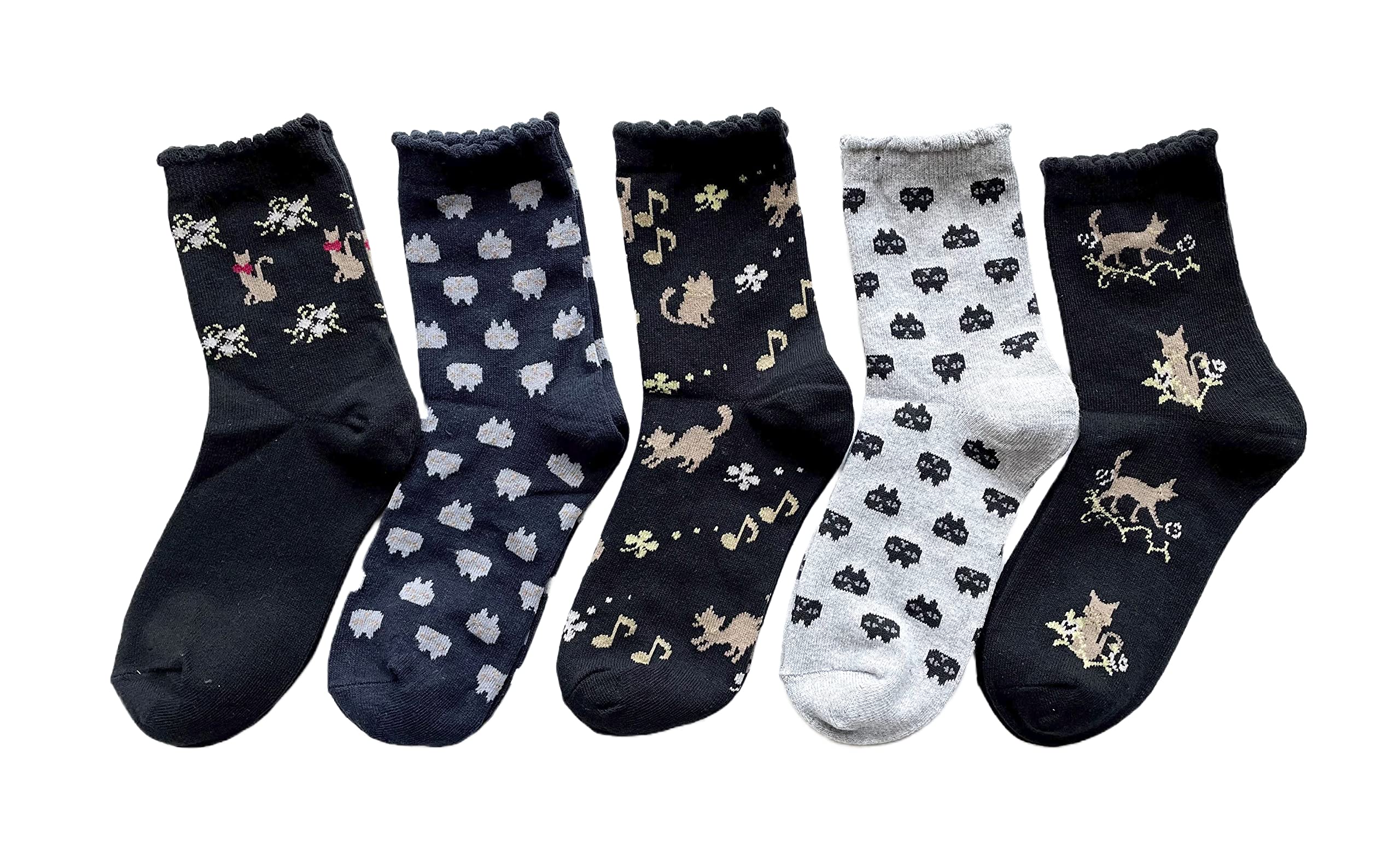 

Носки с принтом кошек, милые и набор для вашего женского набора, стильные, 5 пар (Выбор узора)