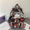 Spot Graffiti Streetwear Lightweight Backpack for Students & Casual Use