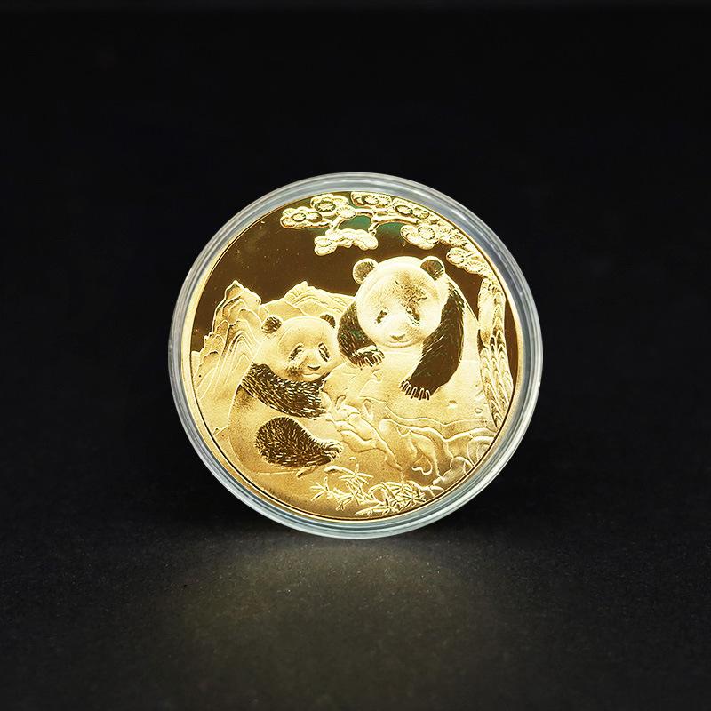 Panda commemorative medal, Sichuan tourist attraction, panda commemorative coin, event souvenir, relief sculpture, metal crafts 40*1.5mm