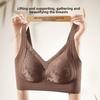 Seamless Embossed Bust Lifting Bra, Wireless Fixed Cup Anti-Sag Back Smoothing Shaping Bra