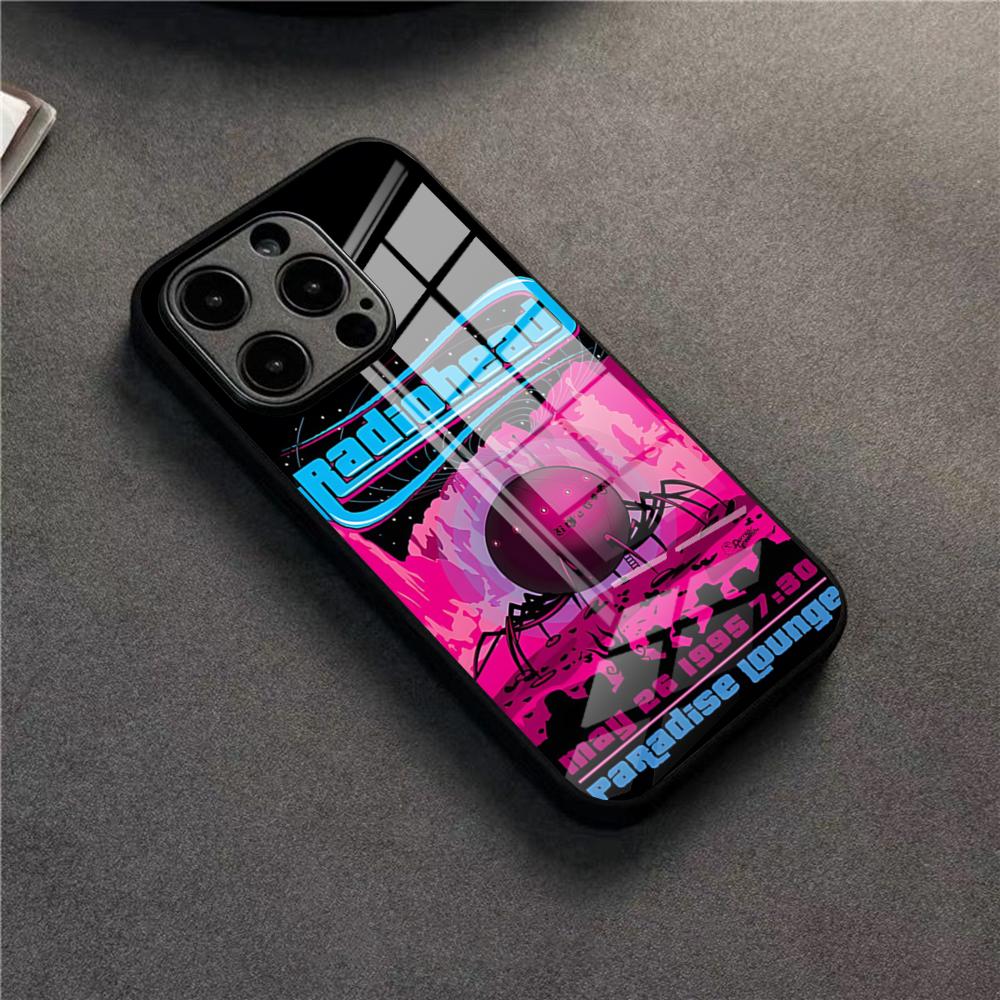 Art Rock Band Radiohead Music Phone Case For 17 Pro Max IPhone 16 Pro 14 12 11 13 Mini X XR XS 15 Plus SE Glass Cover