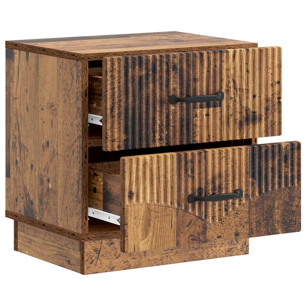 Vintage Style Nightstand Made of Reclaimed Wood 43 x 34.5 x 44.5 cm Engineered Wood