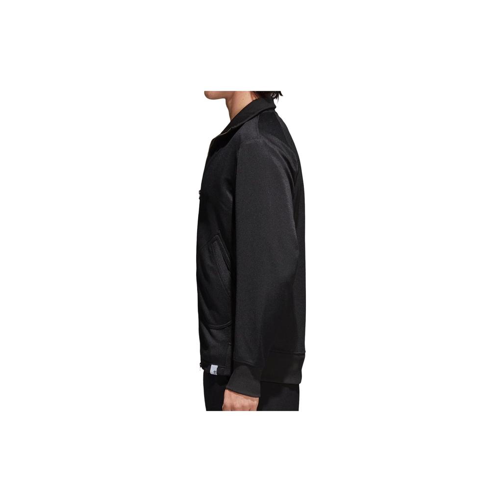 adidas Originals Solid Color Outdoor Casual Sports Polo Long Sleeve Jacket Unisex Jacket Black CD6939