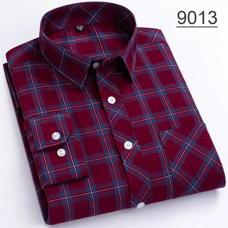 

Men s Plaid Long Sleeve Shirts Cotton Daily Casual Plus Size Thin Fit Turn Down Collar New Fashion Young Men Clothing 38