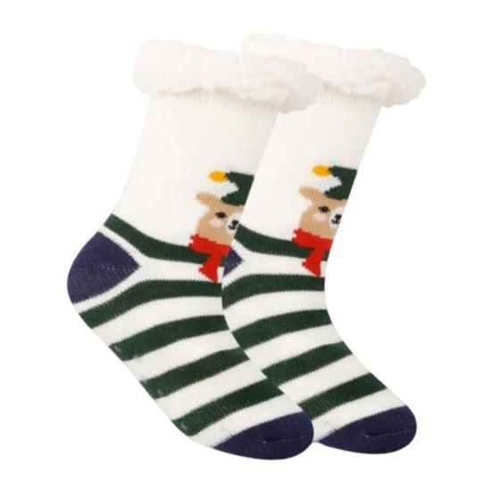 Christmas Floor Socks Thick Warm Non Slip Slipper Socks Cute Animal Fuzzy Socks with Gripper Fluffy Cuffs Gift for Christmas
