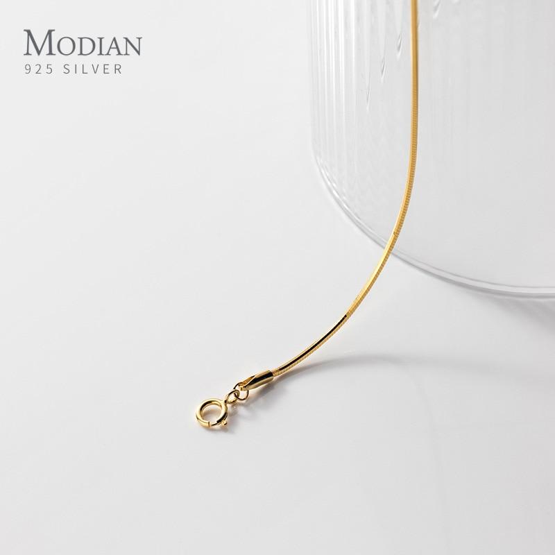 Modian Classic Basic  Sterling Color Stylish Stylish Sleek Minimalist Gold Color Color Snake Chain Women Wrist Bracelet Link Chain Bangle
