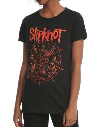 Slipknot THE WHEEL Girls Women s T-Shirt NEW Licensed Front & Back Design Unisex T-Shirt S