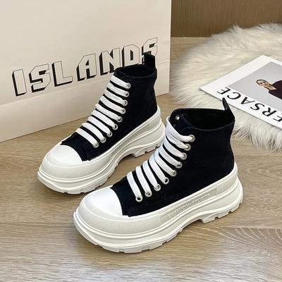 Mode Mode Paar Canvas Schuhe High Top Freizeitschuhe 5cm Höhenerhöhung Sportschuhe für Damen Plateau Vulkanisierter Schuh Unisex