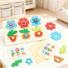 Wooden Flower Matching Puzzle Board for Toddlers, Color and Thinking Skills Early Learning Toy