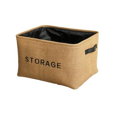 Multipurpose Cube Linen Storage Basket with Handle Foldable Storage Case Sort Organize Basket Toy