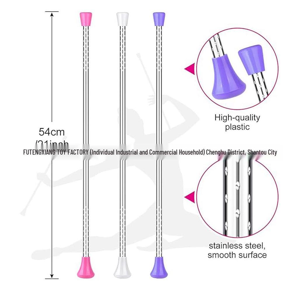 Colorful Rotating Baton with Ribbons – Metal Dance and Aerobics Prop for Gymnastics and Ceremonial Performances
