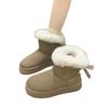 2025 New Bow Decoration Casual Women's Snow Boots Thick Sole Plus Size Warm Cotton Shoes