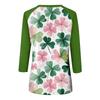 Women's  St. Patrick's Day Print Round Neck Three-Quarter Sleeve Top