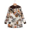 Womens Winter Warm Outwear Floral Print Hooded Pockets Vintage Oversize Coats