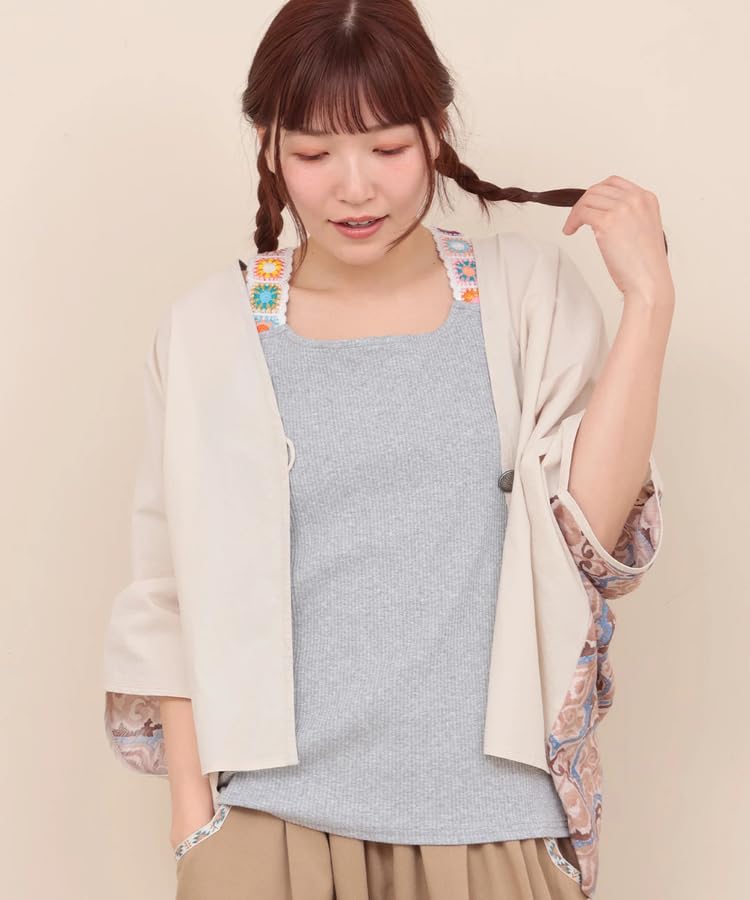 Titicaca Crochet Inner Tank Top OSJBB073 Women's Top, Medium, Gray,