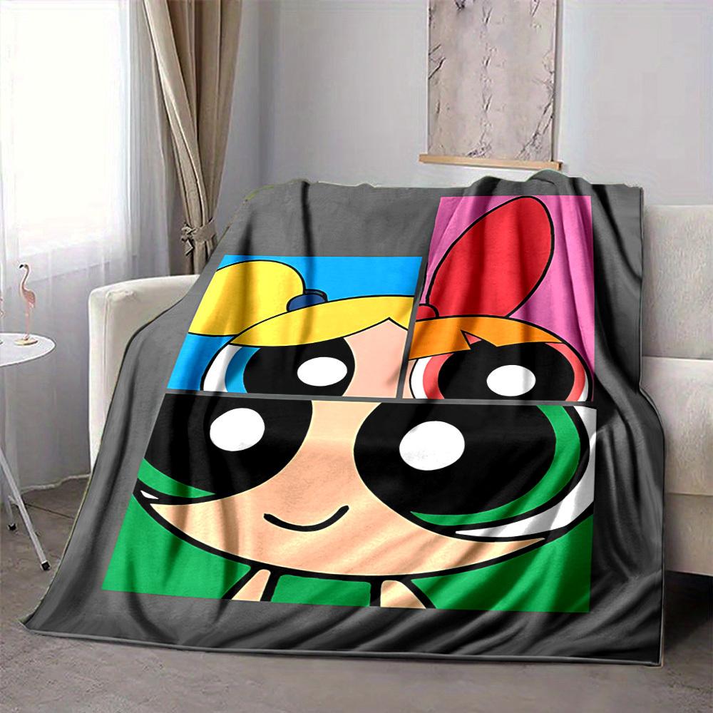

1pc Powerpuff Girls Flannel Throw Blanket Lightweight Soft Warm All Season Blanket for Sofa, Bed, Travel,L1028126 80x120cm