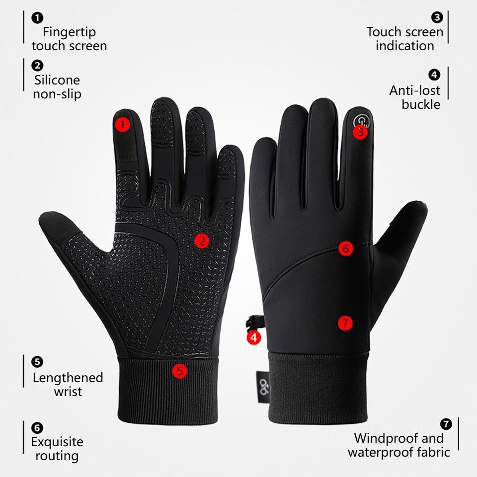 Silicone Anti Slip Warm Gloves for Men and Women Outdoor Sports Cycling Skiing Gloves Touch Screen Waterproof Hiking Gloves