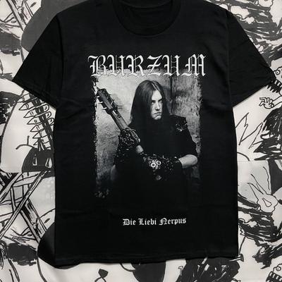 Burzum Band Surrounding European and American Men's and Women's Black Metal Niche Dark Cotton Casual Sports Short Sleeves