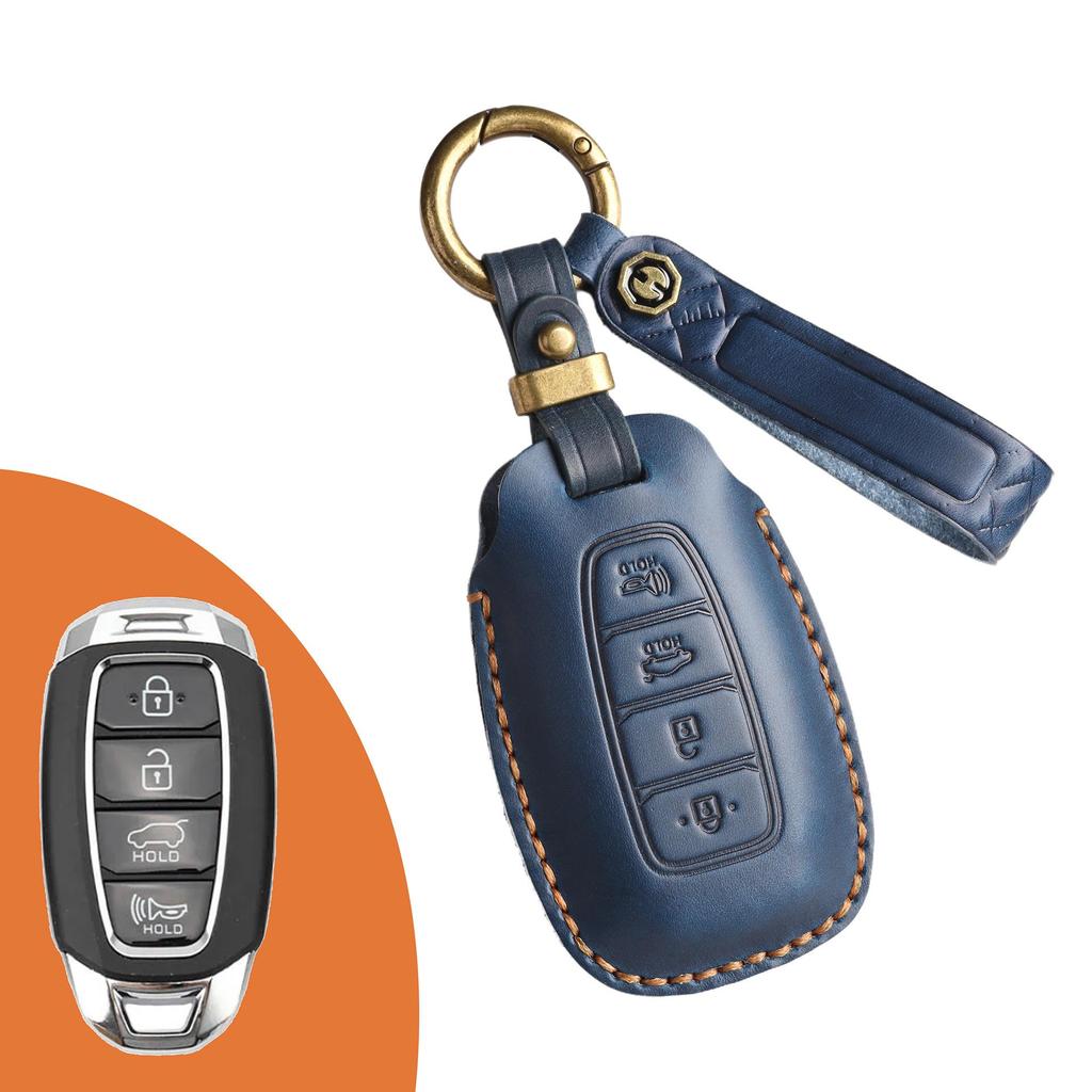 Vintage Leather Car Key Cover for Fiesta with Buckle